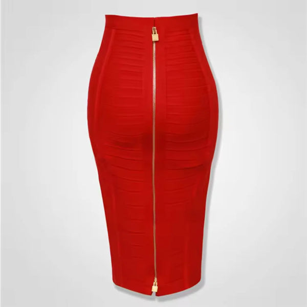 Damen Stylische High-Waist Bandage-Rock