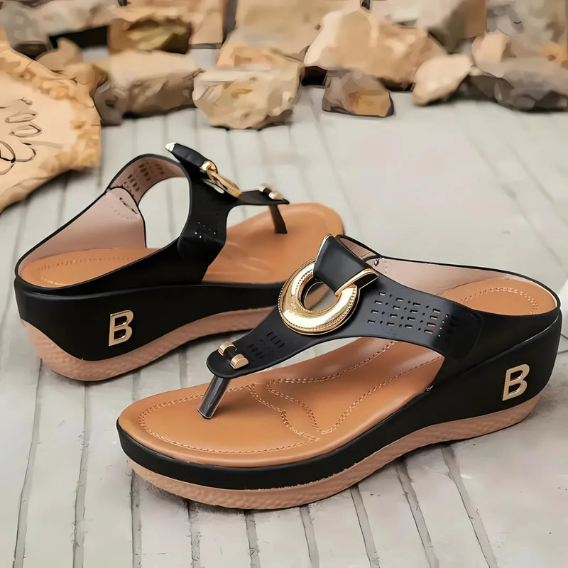 Damen Sommer Keil-Plattform Sandalen