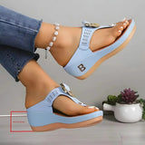 Damen Sommer Keil-Plattform Sandalen