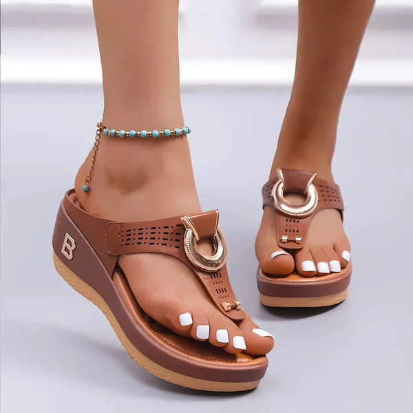 Damen Sommer Keil-Plattform Sandalen