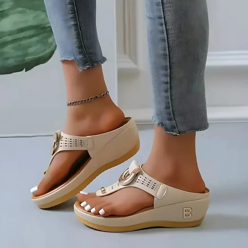 Damen Sommer Keil-Plattform Sandalen