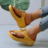 Damen Sommer Keil-Plattform Sandalen