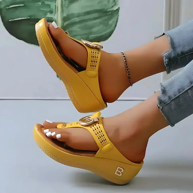 Damen Sommer Keil-Plattform Sandalen