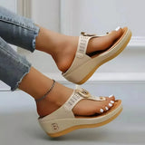 Damen Sommer Keil-Plattform Sandalen