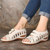 Retro Rundzehen Sandalen mit weiter Passform und orthopädischer Unterstützung