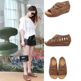 Retro Rundzehen Sandalen mit weiter Passform und orthopädischer Unterstützung