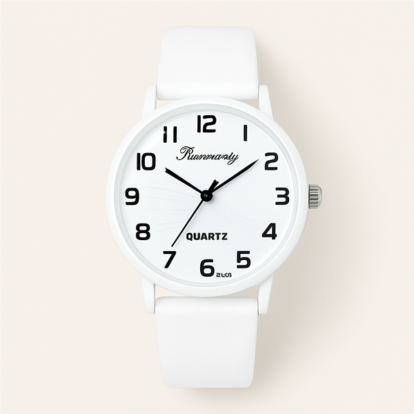 Damen Minimalistische Quarz Uhr mit Silikonarmband