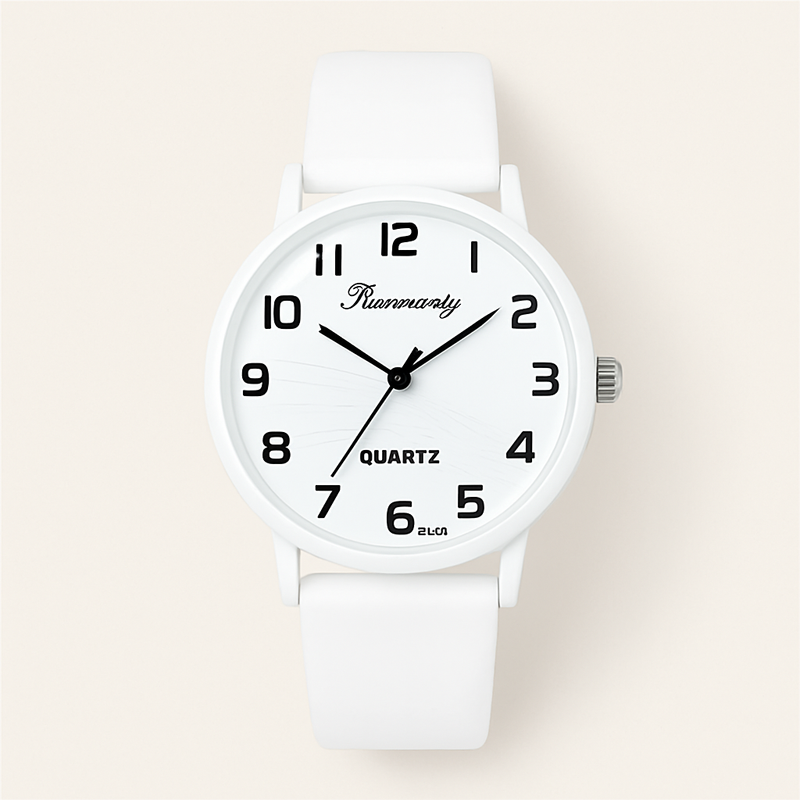 Damen Minimalistische Quarz Uhr mit Silikonarmband