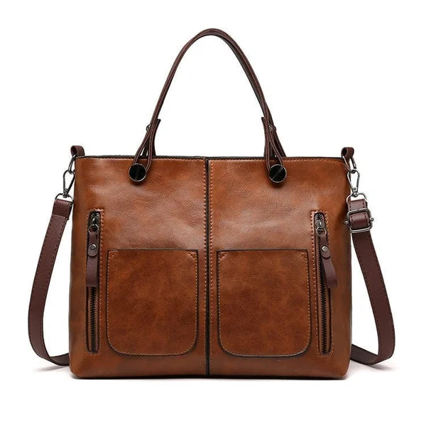 Multifunktionale Damenhandtasche aus echtem Leder