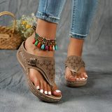 Damen Wedge Heel Sandalen mit Clip-Zehenverschluss