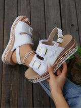 Schicke Plateau-Sandalen mit Doppel-Schnalle
