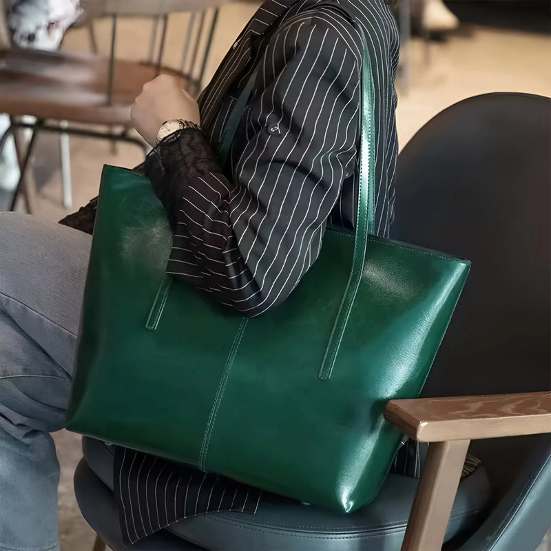 Große moderne Leder-Tote-Bag