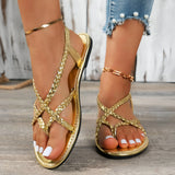 Damen geflochtene Clip-Zehen Sommersandalen