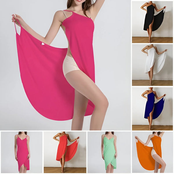 Damen Leichtes Wickel-Strandkleid