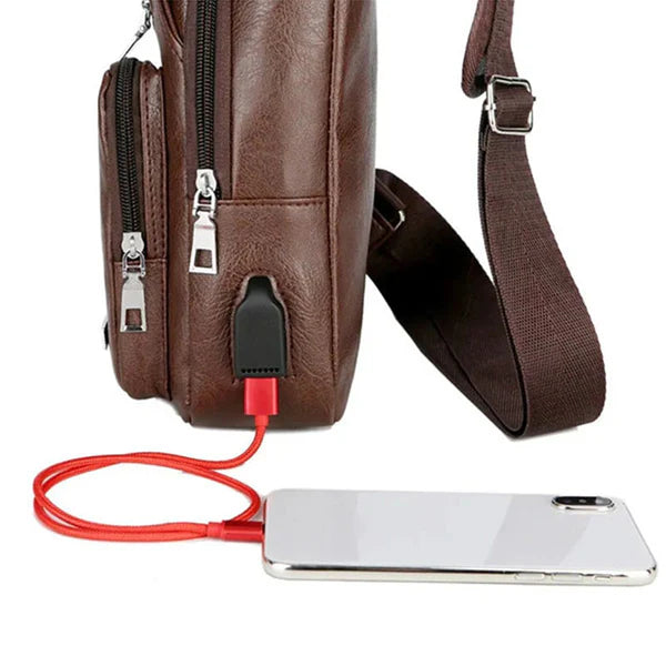 Multifunktionale Leder-Umhängetasche (Crossbody)