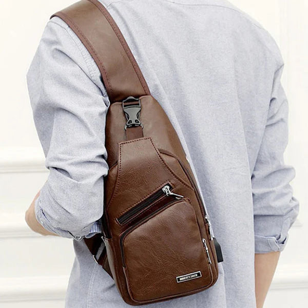 Multifunktionale Leder-Umhängetasche (Crossbody)