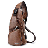 Multifunktionale Leder-Umhängetasche (Crossbody)