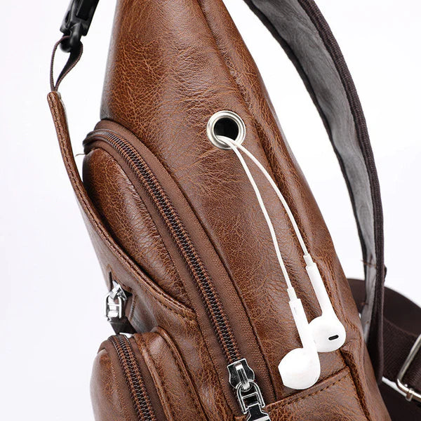 Multifunktionale Leder-Umhängetasche (Crossbody)