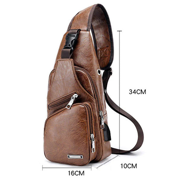 Multifunktionale Leder-Umhängetasche (Crossbody)
