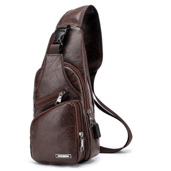 Multifunktionale Leder-Umhängetasche (Crossbody)